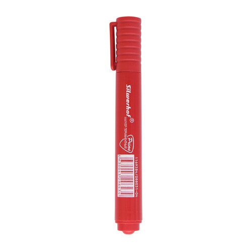 Упаковка маркеров перманентных Silwerhof Prime, пулевидный пишущий наконечник, красный 12 шт./кор