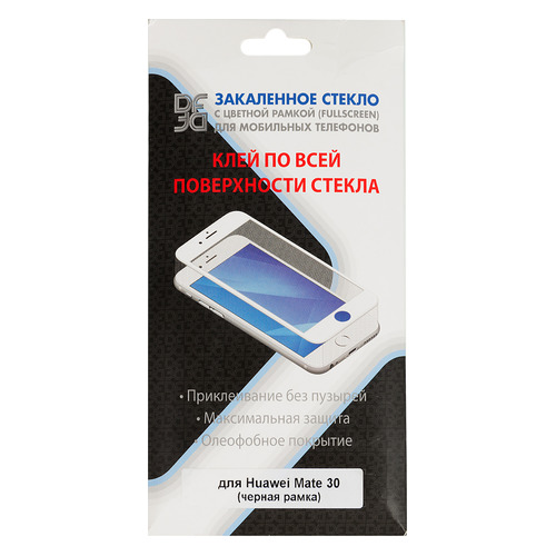 Защитное стекло для экрана DF hwColor-107 для Huawei Mate 30 прозрачная, 1 шт, черный [df hwcolor-107 (black)]