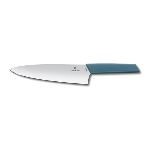 Нож кухонный Victorinox Swiss Modern, разделочный, 200мм, стальной, голубой [6.9016.202b]