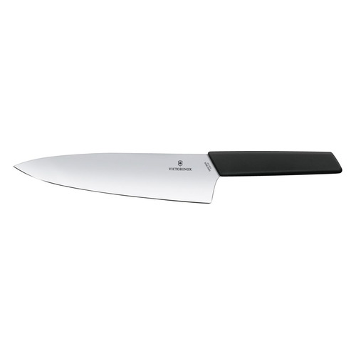 Нож кухонный Victorinox Swiss Modern, разделочный, 200мм, заточка прямая, стальной, черный [6.9013.20b]