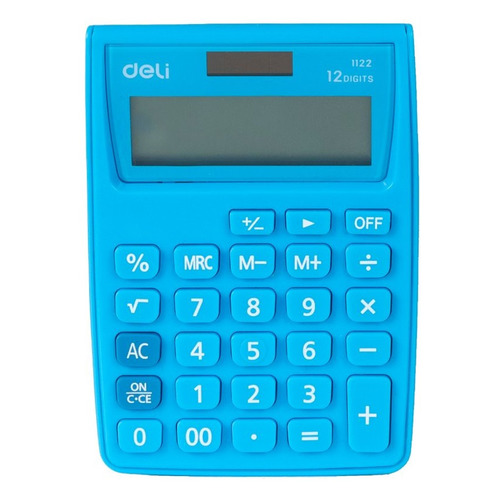 Калькулятор Deli E1122/BLUE, 12-разрядный, синий