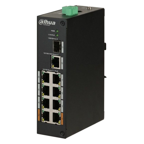 Коммутатор Dahua DH-PFS3110-8ET-96 8x100Mb 1G 1SFP 6PoE+ 96W неуправляемый