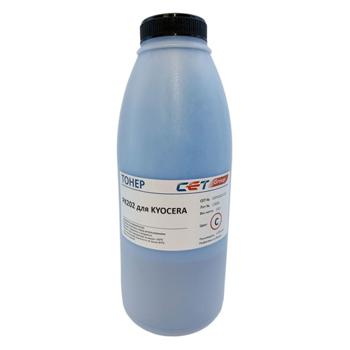 Тонер CET PK202, для Kyocera FS-2126MFP/2626MFP/C8525MFP, голубой, 100грамм, бутылка
