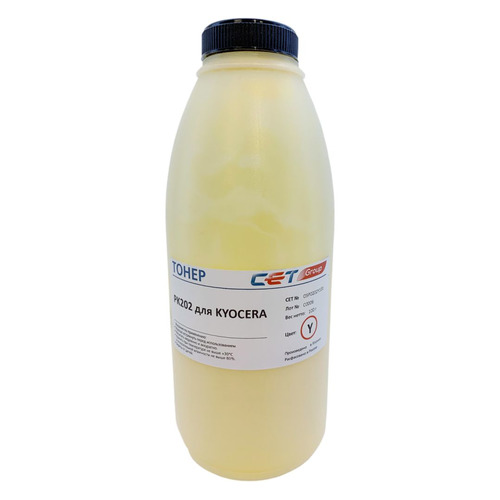 Тонер CET PK202, для Kyocera FS-2126MFP/2626MFP/C8525MFP, желтый, 100грамм, бутылка