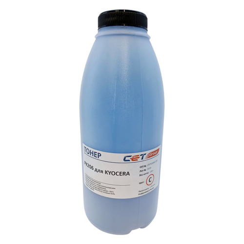 Тонер CET PK206, для Kyocera Ecosys M6030cdn/6035cidn/6530cdn/P6035cdn, голубой, 100грамм, бутылка