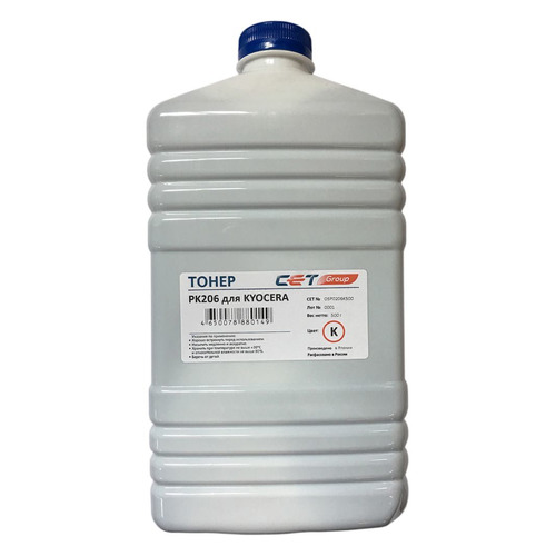 Тонер CET PK206, для Kyocera Ecosys M6030cdn/6035cidn/6530cdn/P6035cdn, черный, 500грамм, бутылка