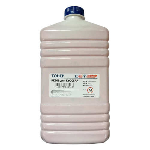 Тонер CET PK206, для Kyocera Ecosys M6030cdn/6035cidn/6530cdn/P6035cdn, пурпурный, 500грамм, бутылка