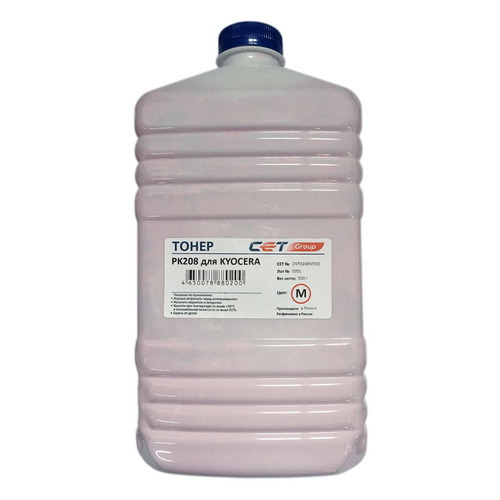 Тонер CET PK208, для Kyocera Ecosys M5521cdn/M5526cdw/P5021cdn/P5026cdn, пурпурный, 500грамм, бутылка