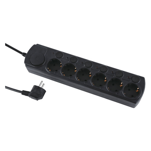 Сетевой фильтр Ippon BK212-SW, 1.8м, черный