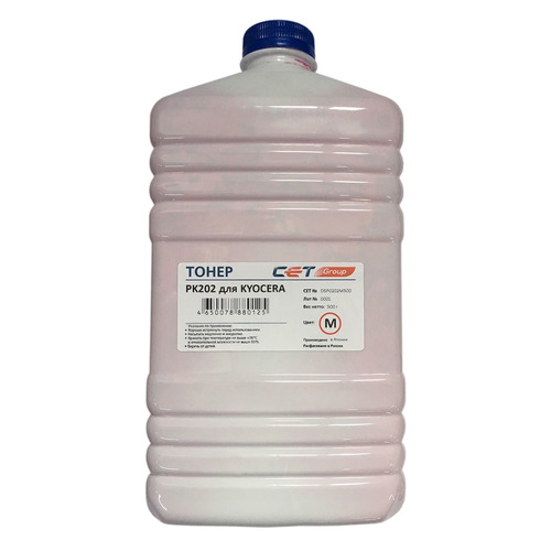 Тонер CET PK202, для Kyocera FS-2126MFP/2626MFP/C8525MFP, пурпурный, 500грамм, бутылка