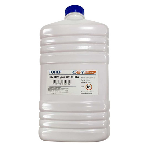Тонер CET PK210, для Kyocera Ecosys P6230cdn/6235cdn/7040cdn, пурпурный, 500грамм, бутылка