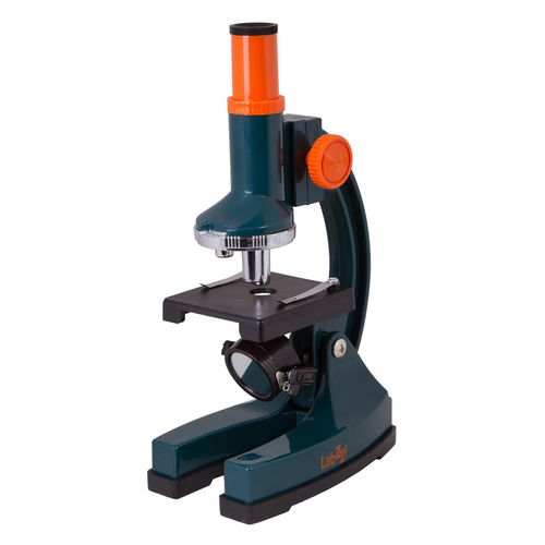 Микроскоп Levenhuk LabZZ M1 монокуляр 100-300x на 3 объектива зеленый/оранжевый