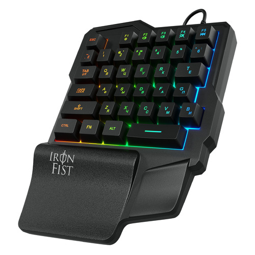 Игровой блок Oklick 701G IRON FIST, USB, c подставкой для запястий, черный [1196590]