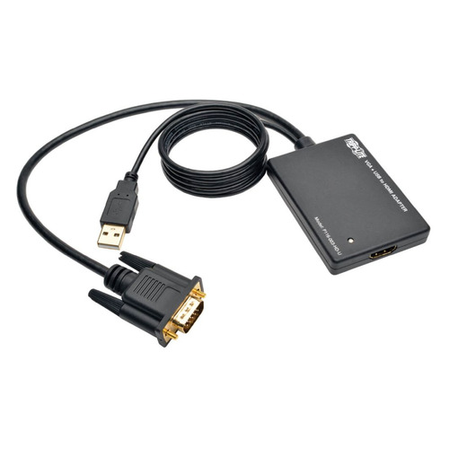 Адаптер аудио-видео Tripp Lite P116-003-HD-U, VGA (m) - HDMI (f) , ver 1.3, 0.15м, ф/фильтр, черный