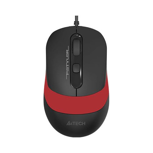 Мышь A4TECH Fstyler FM10, оптическая, проводная, USB, черный и красный [fm10 red]