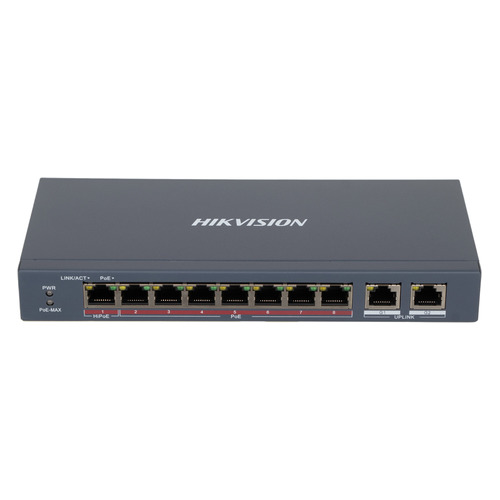Коммутатор Hikvision DS-3E0310HP-E 8x100Mb 2G 7PoE+ 110W неуправляемый