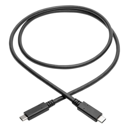 Кабель Tripp Lite U420-003-G2-5A, USB Type-C (m) - USB Type-C (m), 0.9м, в оплетке, 5A, черный