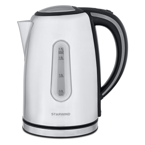 Чайник электрический StarWind SKS4002, 2200Вт, серебристый и черный