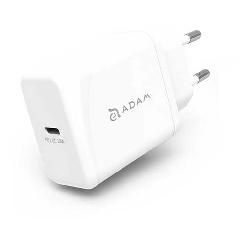 Сетевое зарядное устройство Adam Elements Omnia F1, USB type-C, 8-pin Lightning (Apple), 3A, белый [apaadf1ctleuwh]