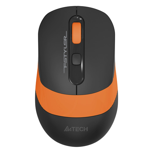 Мышь A4TECH Fstyler FG10S, оптическая, беспроводная, USB, черный и оранжевый