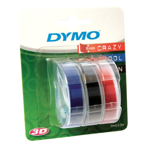 Картридж (тройная упаковка) DYMO Omega, белый / синий / черный / красный / 9мм, белый шрифт, синий/черный/красный фон, 3м ( S0847750