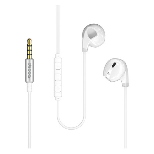 Гарнитура Deppa Stereo Air Pro, 3.5 мм, вкладыши, белый [44154]