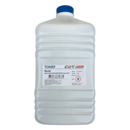 Тонер CET Type 516, для Ricoh Aficio MPC2030/4000/5000, черный, 500грамм, бутылка