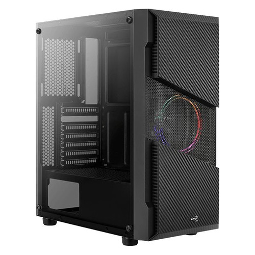 Корпус ATX Aerocool Menace Saturn FRGB-G-BK-v1, Midi-Tower, без БП, черный [menace frgb-g-bk-v1]