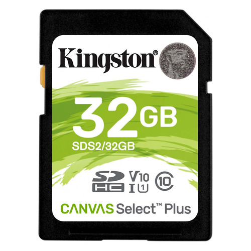 Карта памяти SDHC UHS-I Kingston Canvas Select Plus 32 ГБ, 100X, Class 10, SDS2/32GB, 1 шт