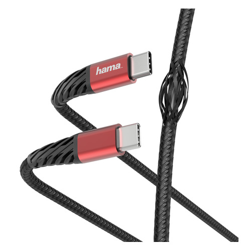 Кабель HAMA Stand, USB Type-C (m) - USB Type-C (m), 1.5м, в оплетке, 3A, черный [00187219]