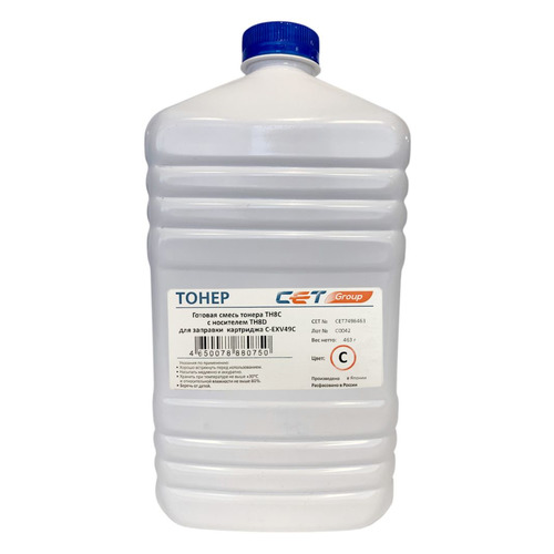 Тонер CET TF8C/TF8D, для Canon C3325i/3330i/3320, голубой, 463грамм, бутылка, девелопер