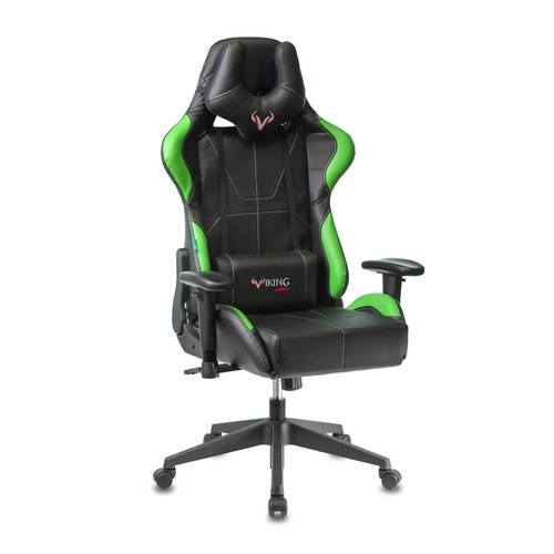 Кресло игровое ZOMBIE VIKING 5 AERO, на колесиках, эко.кожа, зеленый/черный [viking 5 aero lgreen]