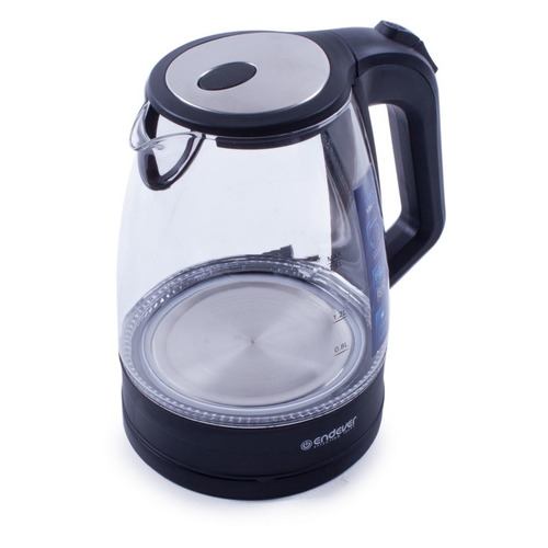 Чайник электрический Endever Skyline KR-326G, 2200Вт, прозрачный и черный