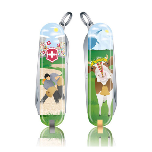Складной нож Victorinox Classic LE2020 Swiss Wrestling, функций: 7, 58мм, зеленый / рисунок [0.6223.l2009]