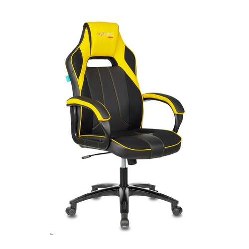 Кресло игровое ZOMBIE VIKING 2 AERO, на колесиках, текстиль/эко.кожа, желтый/черный [viking 2 aero yellow]