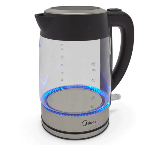 Чайник электрический Midea MK-8002, 2200Вт, нержавеющая сталь и черный