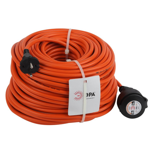 Удлинитель силовой Эра UPx-1-2x1.5-50m-IP44, розеток 1шт, 2x1.5 кв.мм, 10A, 50м, ПВС, без катушки, оранжевый [б0046809]