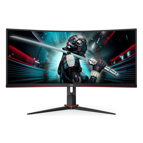 Монитор игровой AOC Gaming CU34G2/BK 34" черный/красный