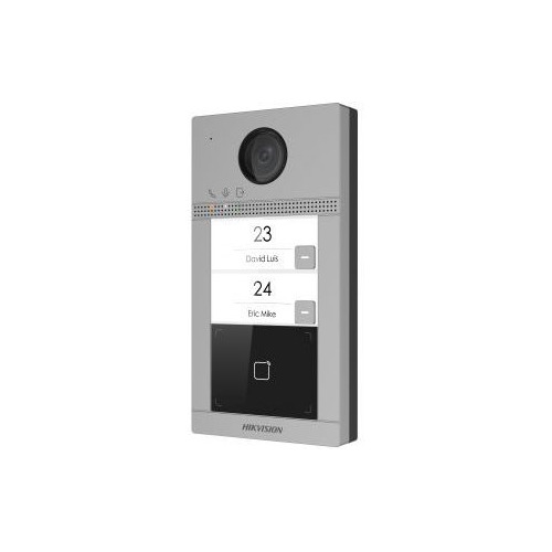 Видеопанель Hikvision DS-KV8213-WME1, цветная, накладная, серебристый