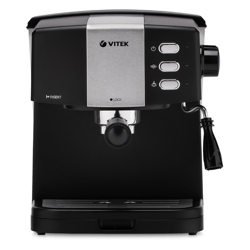 Кофеварка Vitek VT-1523, эспрессо, черный / серебристый [1523-vt]
