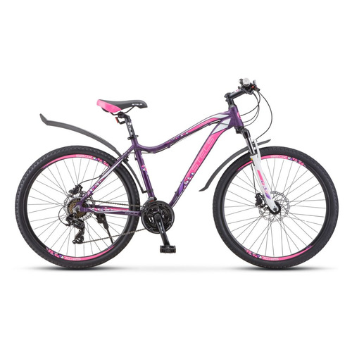 Велосипед STELS Miss-7500 D (2020), горный (взрослый), рама 18", колеса 27.5", пурпурный, 15.5кг [lu083938]