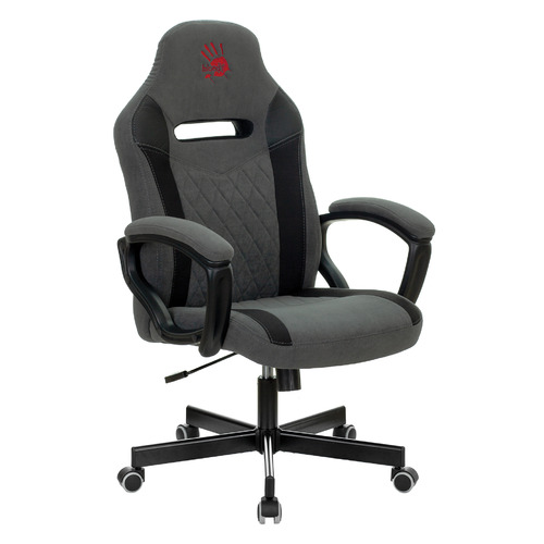 Кресло игровое A4TECH Bloody GC-110, на колесиках, ткань, серый/красный
