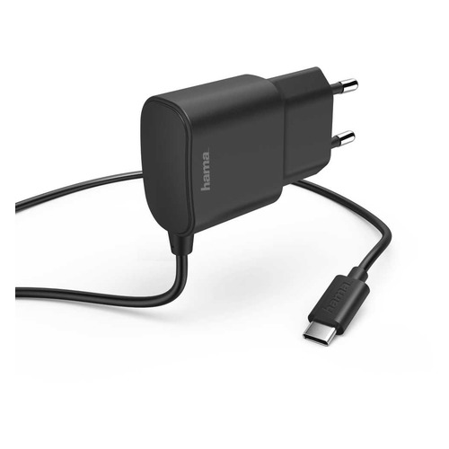 Сетевое зарядное устройство HAMA H-183242, USB type-C, 2.4A, черный [00183242]