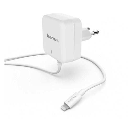 Сетевое зарядное устройство HAMA H-183318, 8-pin Lightning (Apple), 3A, белый [00183318]