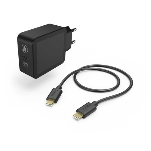 Сетевое зарядное устройство HAMA H-183326, USB type-C, USB type-C, 3A, черный [00183326]
