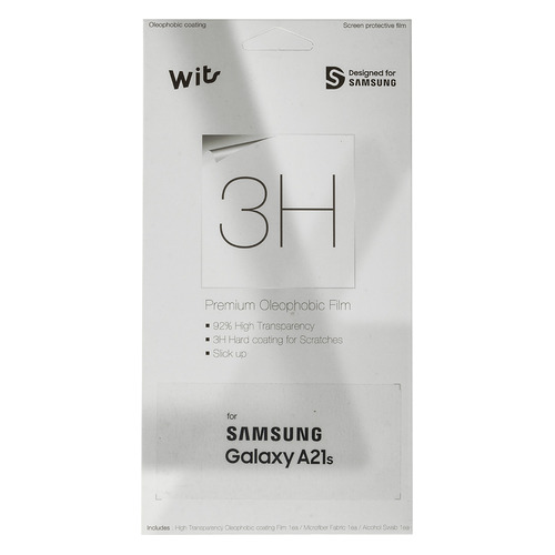 Защитная пленка для экрана Samsung Wits для Samsung Galaxy A21s прозрачная, 1 шт [gp-tfa217wsatr]