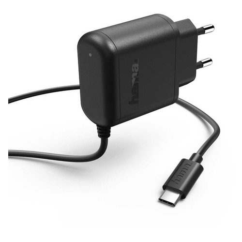 Сетевое зарядное устройство HAMA H-173617, USB type-C, 3A, черный [00173617]