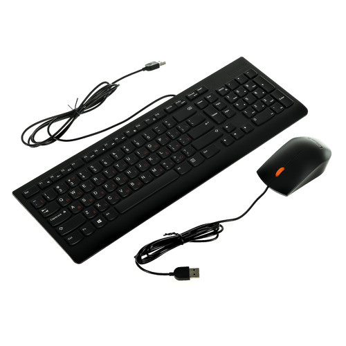 Комплект (клавиатура+мышь) Lenovo 300 U, USB, проводной, черный [gx30m39635]