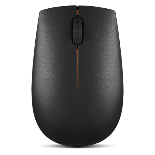 Мышь Lenovo 300 Wireless, оптическая, беспроводная, USB, черный и оранжевый [gx30m86878]