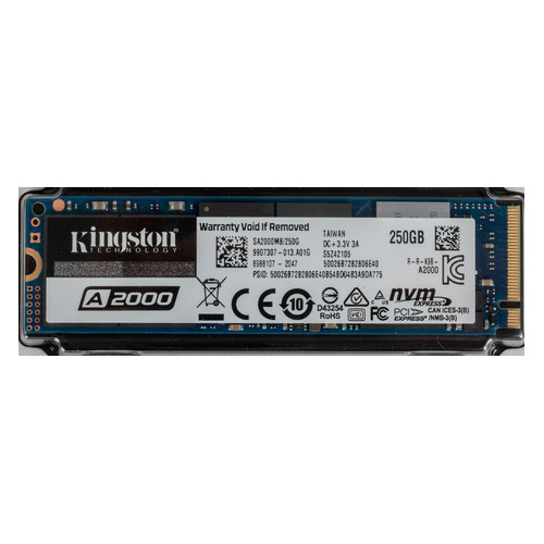 SSD накопитель Kingston A2000 SA2000M8/250G 250ГБ, M.2 2280, PCI-E x4, NVMe